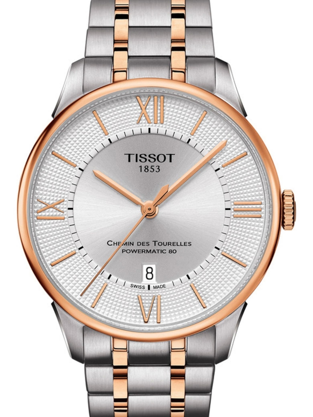 Tissot Chemin des Tourelles Powermatic 80 Two-Tone Silver & Rose Gold Watch